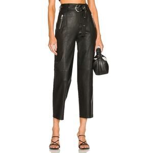 L’Academie Trae Faux Leather Pants Black Women’s Size S High Rise